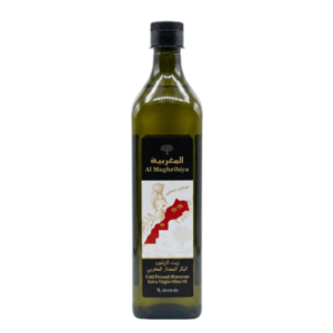 Al Maghribiya Moroccan Extra Virgin Olive Oil - Cold Pressed (1 Liter 33.8 fl oz)