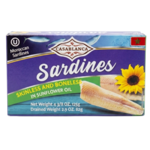 Casablanca Moroccan Sardines Skinless & Boneless in Sunflower Oil Box (125g 4 38 oz)