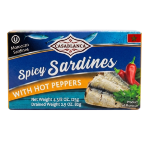 Casablanca Moroccan Spicy Sardines with Hot Peppers Box (125g 4 38 oz)