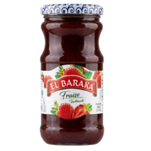 El Baraka Fraise Tartinade - Strawberry Jam Spread Glass Jar (430g 15.16 oz)
