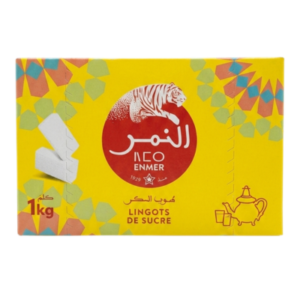 Enmer Lingots de Sucre - Moroccan Sugar Ingot Cubes for Tea & Coffee Box (1 kg 2.2 lb)