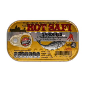Hot Safi Sardines in Spicy Sunflower Oil - Canned, Ready to Eat (125g 4.4 oz)